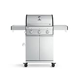 BURNHARD 3-Brenner Gasgrill FRED Basic Series 3 inkl. Gusseisen-Grillrost,...
