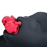 Seckoe Bondage Maske mit Mund Gag 3 Schloss Einstellbar SM Kopfmaske für Paar...