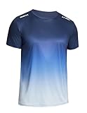 Weardear Sport Shirt Männer Kurzarm Gym Shirt Laufshirt Herren Gradient...