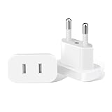 VIEVRE 2 Stück EU Stecker Adapter,US to EU Adapter,Stecker US auf EU,Adapter für Steckdosen,US EU Adapter,US auf EU Adapter,Steckdose Adapter EU,Steckeradapter Japan Deutschland,Adapter Eurostecker