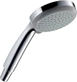 hansgrohe Croma 100 - Duschkopf, Handbrause mit 4 Strahlarten, runde Duschbrause...