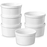 MALACASA, Serie Ramekin, Creme Brulee Schälchen mit Deckel 6er Set, 240ml...