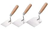 Colorus Profi Stuckateur Spachtel Set 3 tlg 60mm 80mm 100mm | Gipsspachtel aus...
