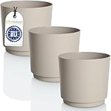 idea-station MATA Blumentopf Set 3 x 14.5 cm - 1.8 Liter - beige - bruchsichere...