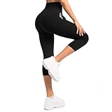 Sanpetix Capri Leggings Damen mit Taschen, 3/4 Sport Leggings Damen High Waist...