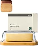 KIVY Butterdose Glas mit luftdichtem Deckel für streichzarte Butter - BPA Frei...
