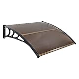 COSTWAY Vordach für Haustür 122 x 99 cm, Überdachung aus Aluminium und...