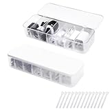 FRETONBA Kabel Aufbewahrungsbox 2 Stück, Transparent Kabel Organizer Box mit 7...