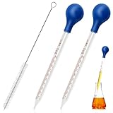 2 Stück Pipette 10ml, Glaspipette mit Reinigungsbürste, Messpipette für Labor...