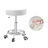 Hocker höhenverstellbar 49cm-63cmcm,Rollhocker mit fußstützezur Entspannung...