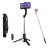 Selfie Stick mit Stativ, 113cm Ausziehbar, 360° Drehbar, mit Fernbedienung und...