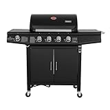 TAINO RED 4+1 Gasgrill Grillwagen BBQ Edelstahl-Brenner Gas-Grill Schwarz