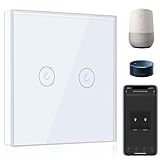 BSEED Smart Alexa Lichtschalter 2 Fach 1 Weg Wifi Smart Lichtschalter arbeitet...