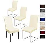 Stuhlhussen 4 Stück, Stretch-Stuhlbezug elastische moderne Husse Elasthan...