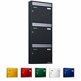 AL Briefkastensysteme Basic 3er Briefkasten RAL 7016 Anthrazit...