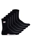 Champion Unisex Socks Basics 6pk Crew Füßlinge, Schwarz, 39-42 EU