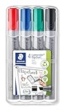 STAEDTLER Lumocolor 356 B WP4 Flipchart-Marke, nachfüllbar, STAEDTLER Box mit 4...