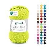 Gründl Wolle Cotton Quick uni Garn zum Stricken & Häkeln aus 100% Baumwolle, 1...