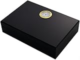 GERMANUS Reise Humidor schwarz mit Zedernholz inkl Humidor Brevier in Schwarz