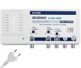 EDISION CAM-300 Mehrbereichsverstärker 2UHF, 1VHF/FM, 18-34db, 115dBmV,...