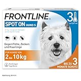 FRONTLINE Spot ON Hund S gegen Zecken, Flöhe & Haarlinge (kleine Hunde 2 bis 10...