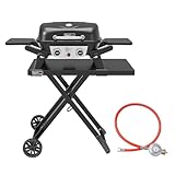 Royal Gourmet Tragbarer 2-Brenner Gasgrill inkl. Grilltisch, 5kW Tischgrill mit...