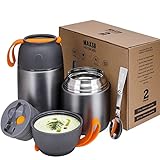 Thermobehälter für Essen 500ml & 700ml Edelstahl Warmhaltebebehälter mit...