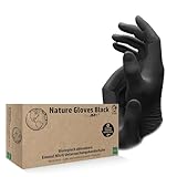 AMPri Biologisch abbaubare Nitrilhandschuhe, schwarz, 100 Stück/Box, Größe M,...