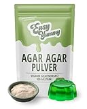 Easy Yummy Agar Agar Pulver, Veganes Gelatinepulver, 100% Halal Veganes...