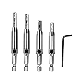 4 Stück Selbstzentrierendes Scharnier Tapper Core Bohrer Set für Öffnung...