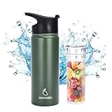 Mango Trinkflasche mit Fruchteinsatz - Stahl - Ideal für Aktivitäten im Freien...