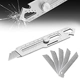 Mehrzweck Gebrauchsmesser, Cuttermesser Profi mit 5 Klingen, Edelstahl...