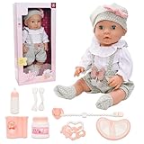 Miunana Babypuppe 40 cm Puppe in süßer Puppenkleidung Niedliches Outfit Hut...