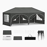 WOLTU Pavillon, Faltpavillon 3x6 m, mit 6 Seitenwänden, Partyzelt...