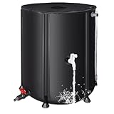 Faltbare Regentonne 200 Liter – Tragbarer Wassertank mit Fallrohr, Filter, 2...