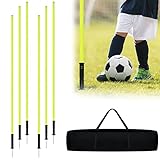 YRHome Slalomstangen Fussball Set 180cm Slalom Poles 6 Slalom Stangen mit...
