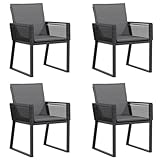 vidaXL Gartenstühle 4 STK., Gartenstuhl mit Kissen, Gartensessel Stuhl für...