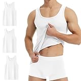 YouShow Unterhemd Herren Weiss Tank Top Gekämmte Baumwolle 3er Pack Business...