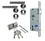 BKS Zimmertür/Wohnungstür Komplett Set, Rosetten Beschlag L-Form (beidseitig...