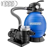 Monzana® Sandfilteranlage SF96K 9600L/h bis 30.000L Pool Selbstansaugend 400...