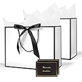 AMFUN Geschenktüten, 2 Stück Papiertüten mit Schleifenbändern + 2...