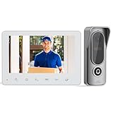 Jeatone Video Türsprechanlage 4-Draht,Türsprechanlage mit Kamera,7' Monitor...