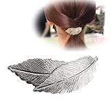 Vintage Blatt Haarspange Barrette - Silber Metall Legierung Minimalistisch Clip...