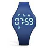 Focwony Digitale Fitness-Tracker-Uhr für Kinder mit LED-Anzeige, für 5–15...