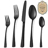 Bestdin Besteck Set 6 Personen, 30 teilig Edelstahl Besteckset Schwarz Matt,...