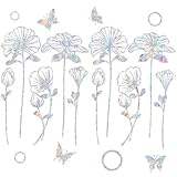 CharmBurst 2 Blatt Blumen Fensterfolien gegen Vogelschläge, Regenbogenfolie...