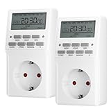 HBN 2X Digitale Zeitschaltuhr Wochenzeitschaltuhr mit 20 Schaltprogramme Timer...