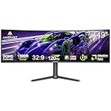 Amzfast 49 Zoll Curved Monitor 120Hz, DQHD(5120x1440), 32:9 Ultrawide PC...