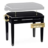 Classic Cantabile Pianobank Schwarz-Hochglanz (Höhenverstellbar von 47-56cm,...