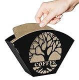 Stylischer Kaffeefilterhalter mit einem eisernen Fächer, der die Filter...